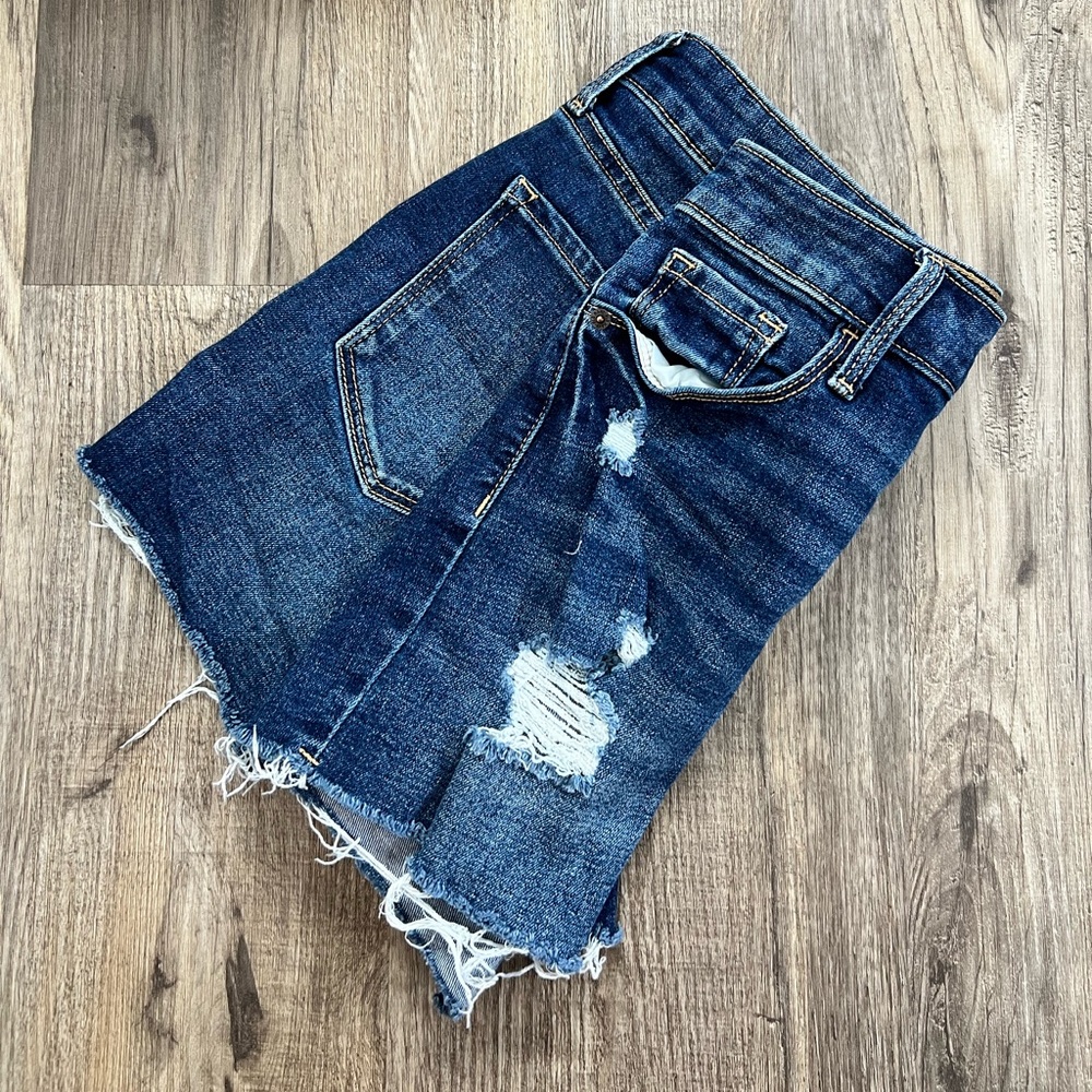 High Rise Women’s Dark Blue Jean Shorts